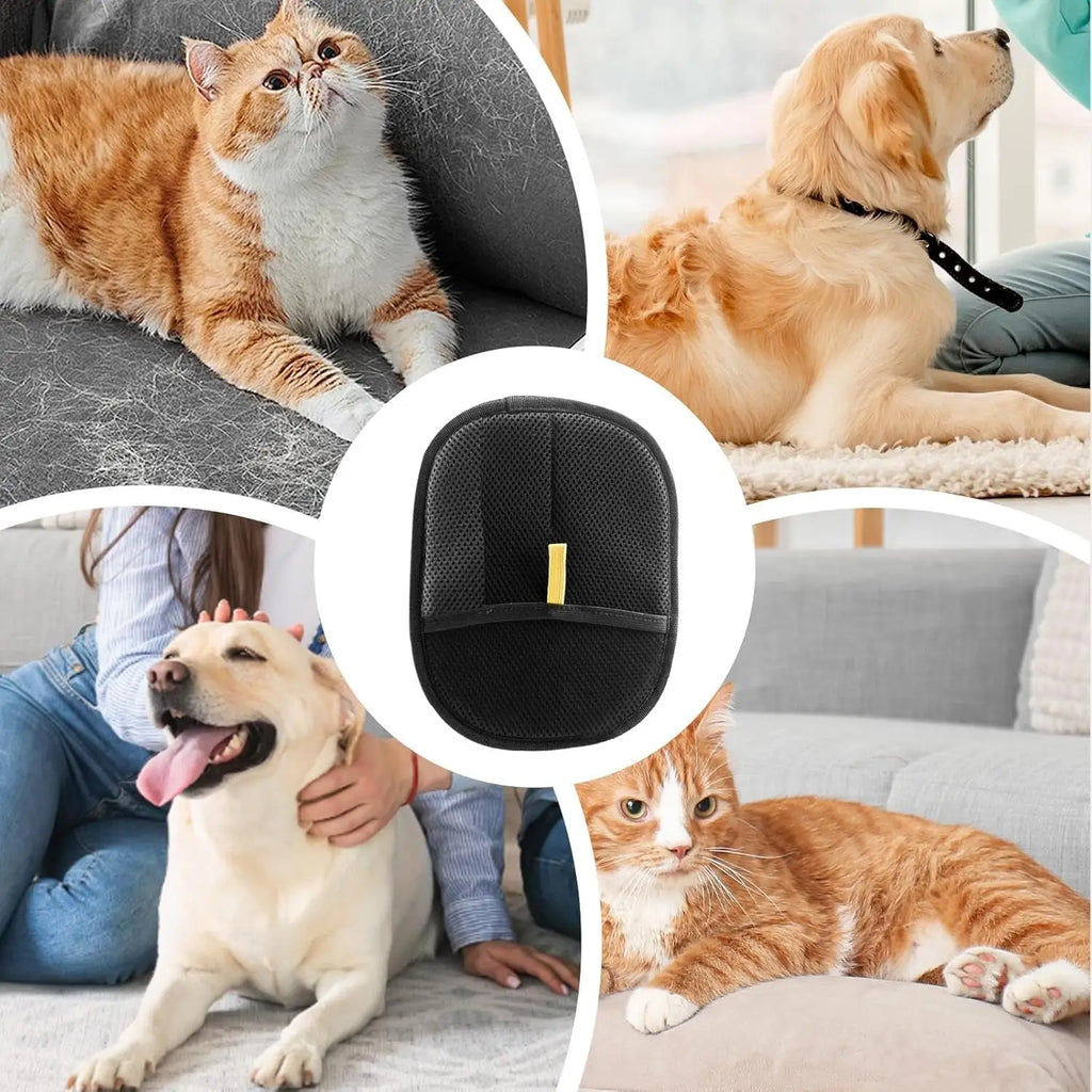 Pet Hair Removal Glove Double-Sided Bathing Gloves for Pets Hands-On Cat Hair Remover for Deshedding and Grooming for Dogs Cat