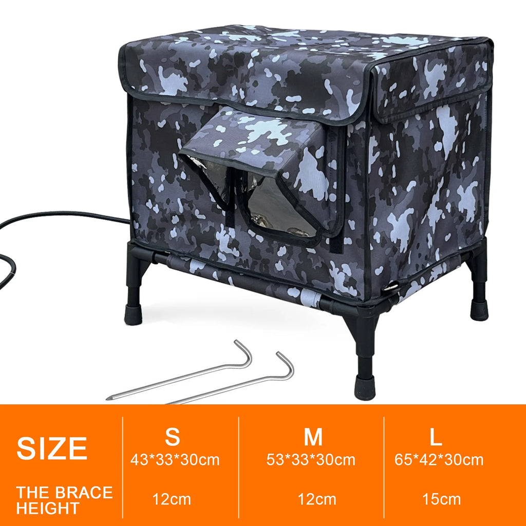 Outdoor Waterproof & Windproof Cat Shelter for Large Stray Cats, Winter-Proof Warm Insulated House  for All Weather Protection