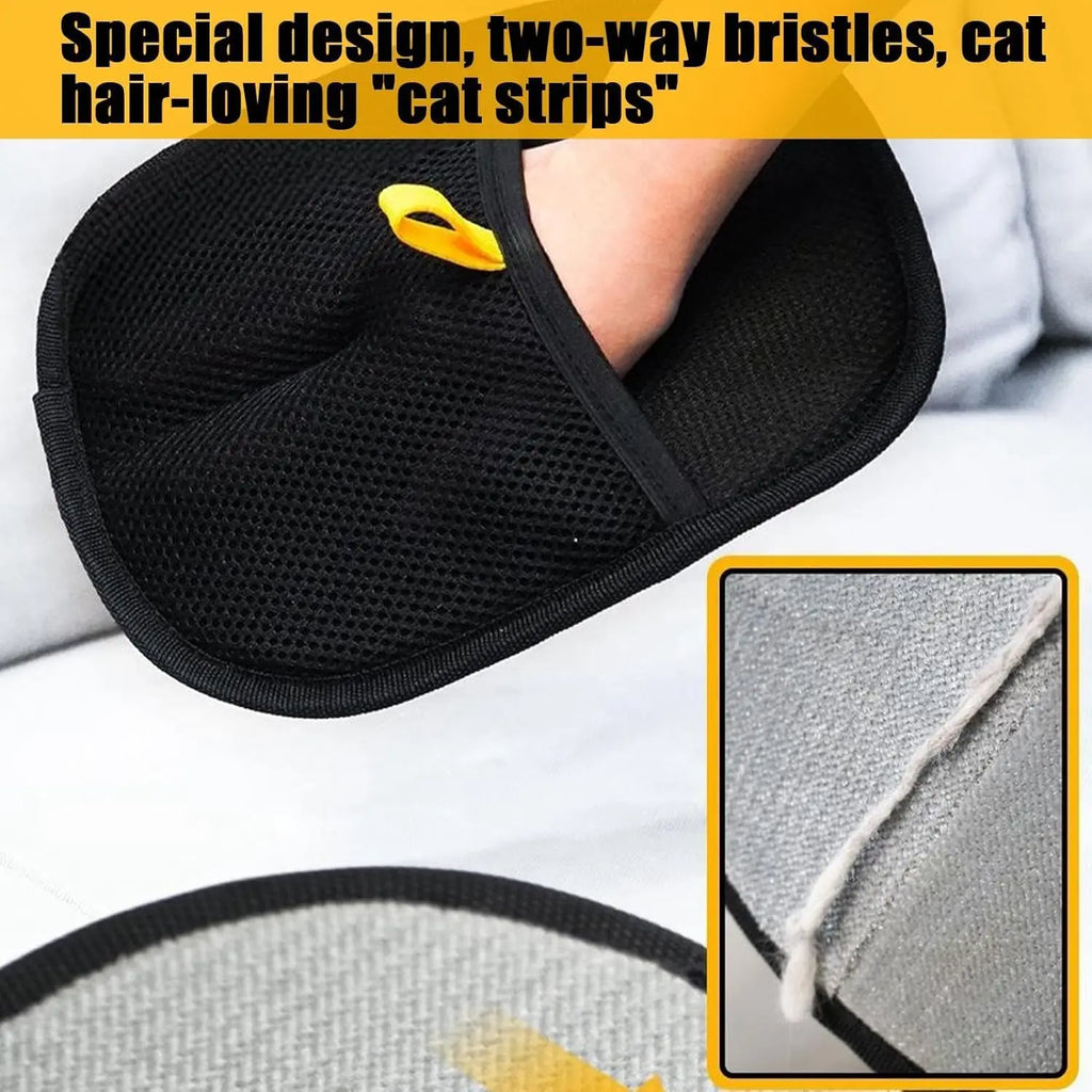 Pet Hair Removal Glove Double-Sided Bathing Gloves for Pets Hands-On Cat Hair Remover for Deshedding and Grooming for Dogs Cat