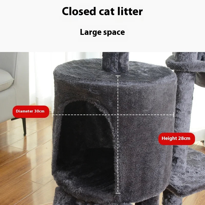 Cat Climbing Frame Large Cat Tree Modern Cat House Combo Jumping Platform Sisal Post Wood Stand
