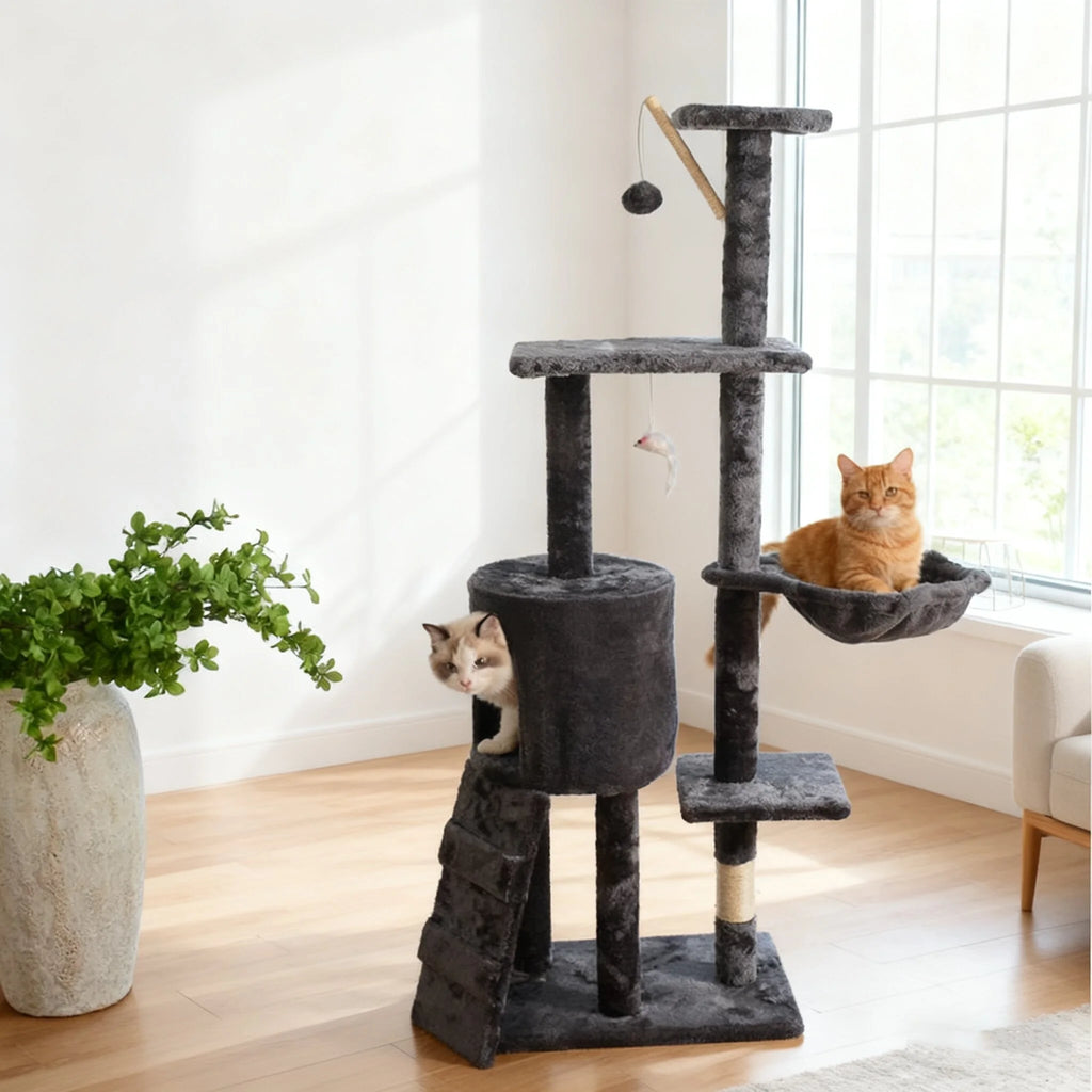 Cat Climbing Frame Large Cat Tree Modern Cat House Combo Jumping Platform Sisal Post Wood Stand